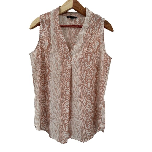 Adrianna Papell Career Top Medium Women's Sleeveless Pin Snake Print Drape - Picture 1 of 7